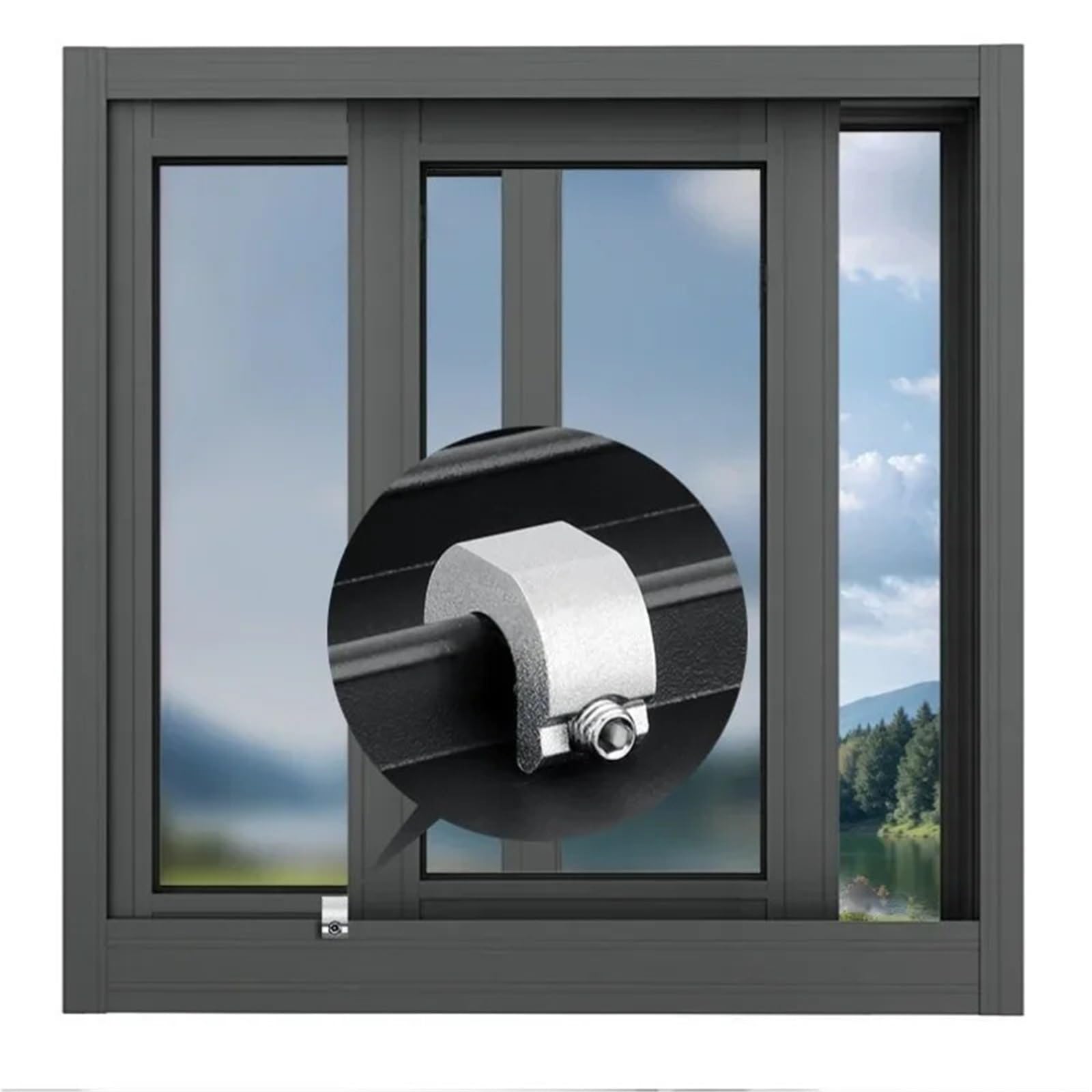 5/10 PCS aluminum alloy window limiter sliding door and frame plug lock Für Zuhause(10pcs Gray)