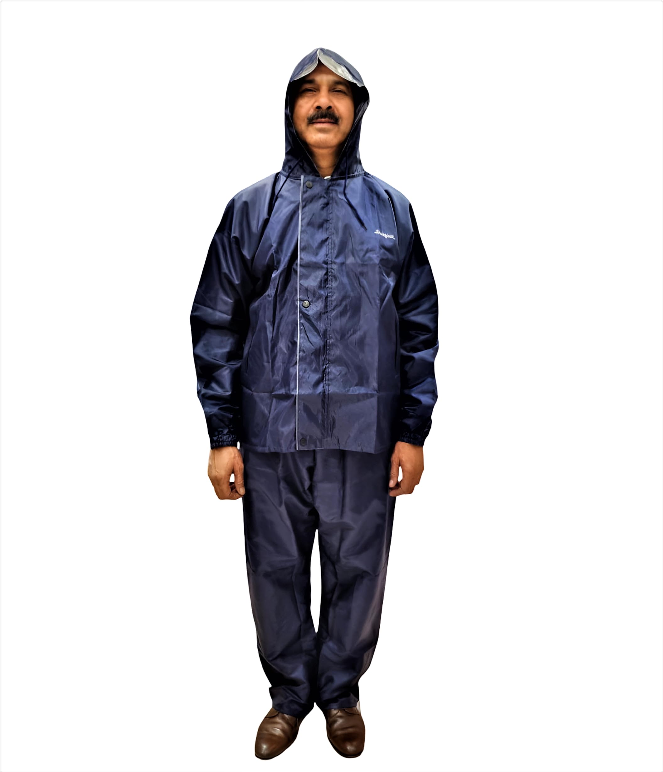 Duckback Reversible Rain Suit Galaxy, Navy Blue, Waterproof Jacket and Trousers Set with Hood