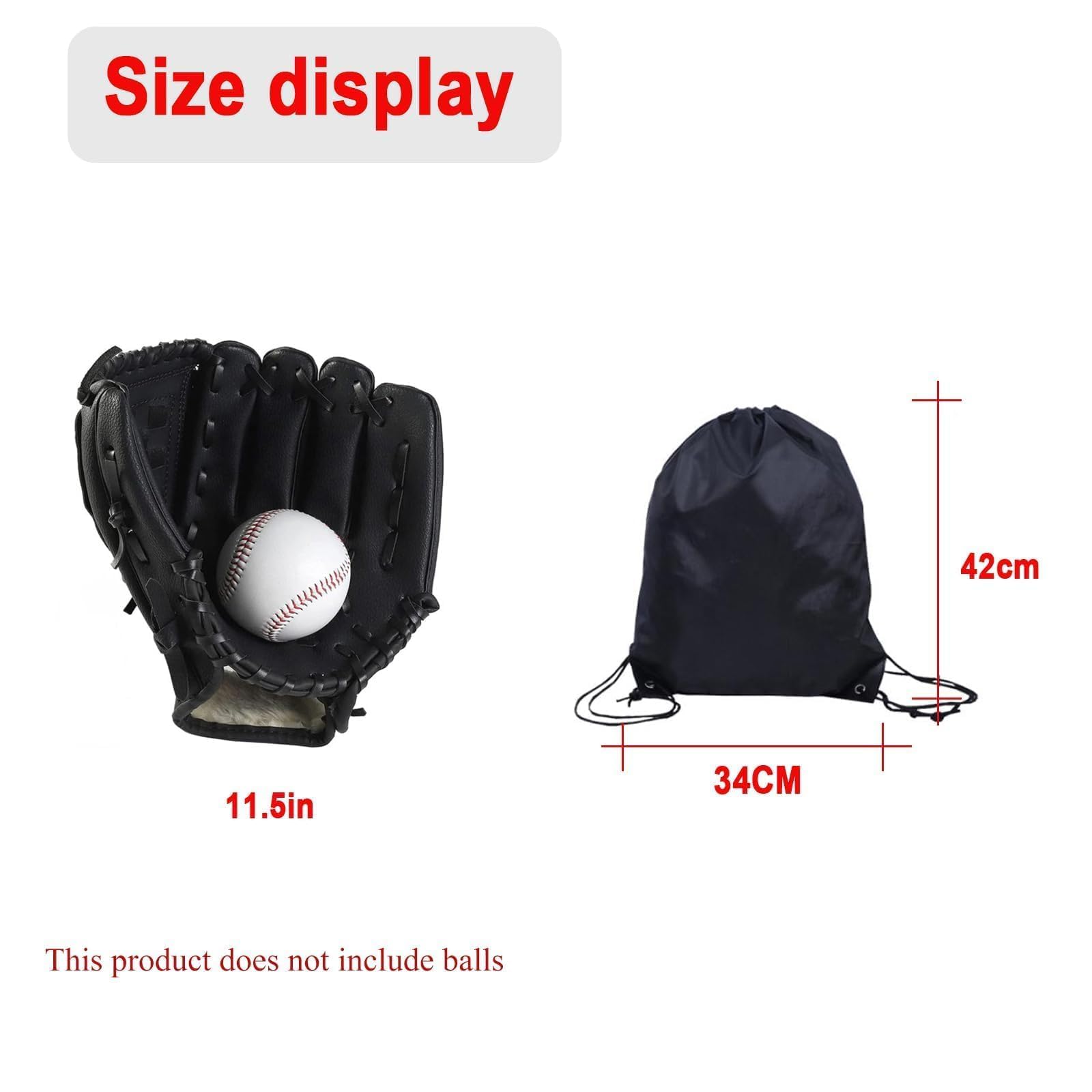 NIYATA Guanto da Baseball Adulto 11,5" Mancino Regolabile e Confortevole con Borsa