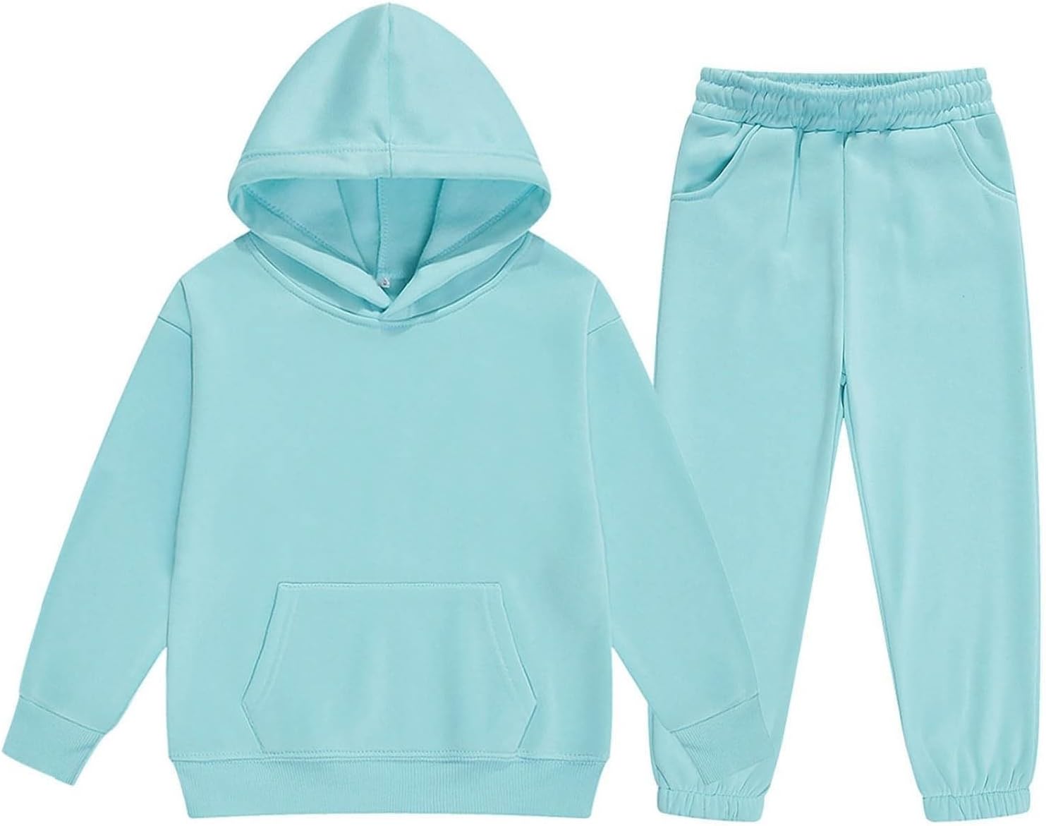 Girls Fall Outfit 2 Piece Hooded with Pockets Outfits Toddler Workout Long Sleeve Travel Sweatsuits Sets Sweatpants
