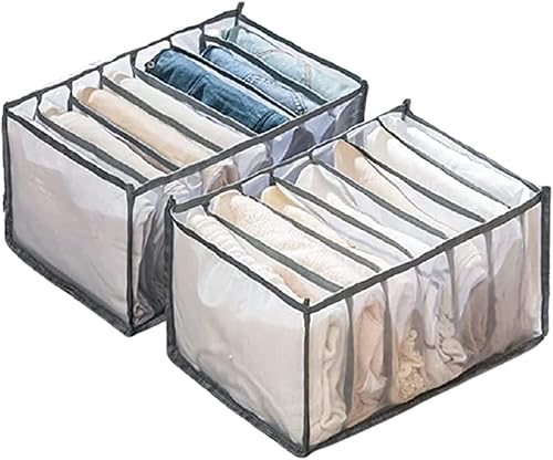 Organizador de ropa de armario de 7 rejillas plegables y lavables cestas de almacenamiento portátiles caja de separación de malla para camisetas