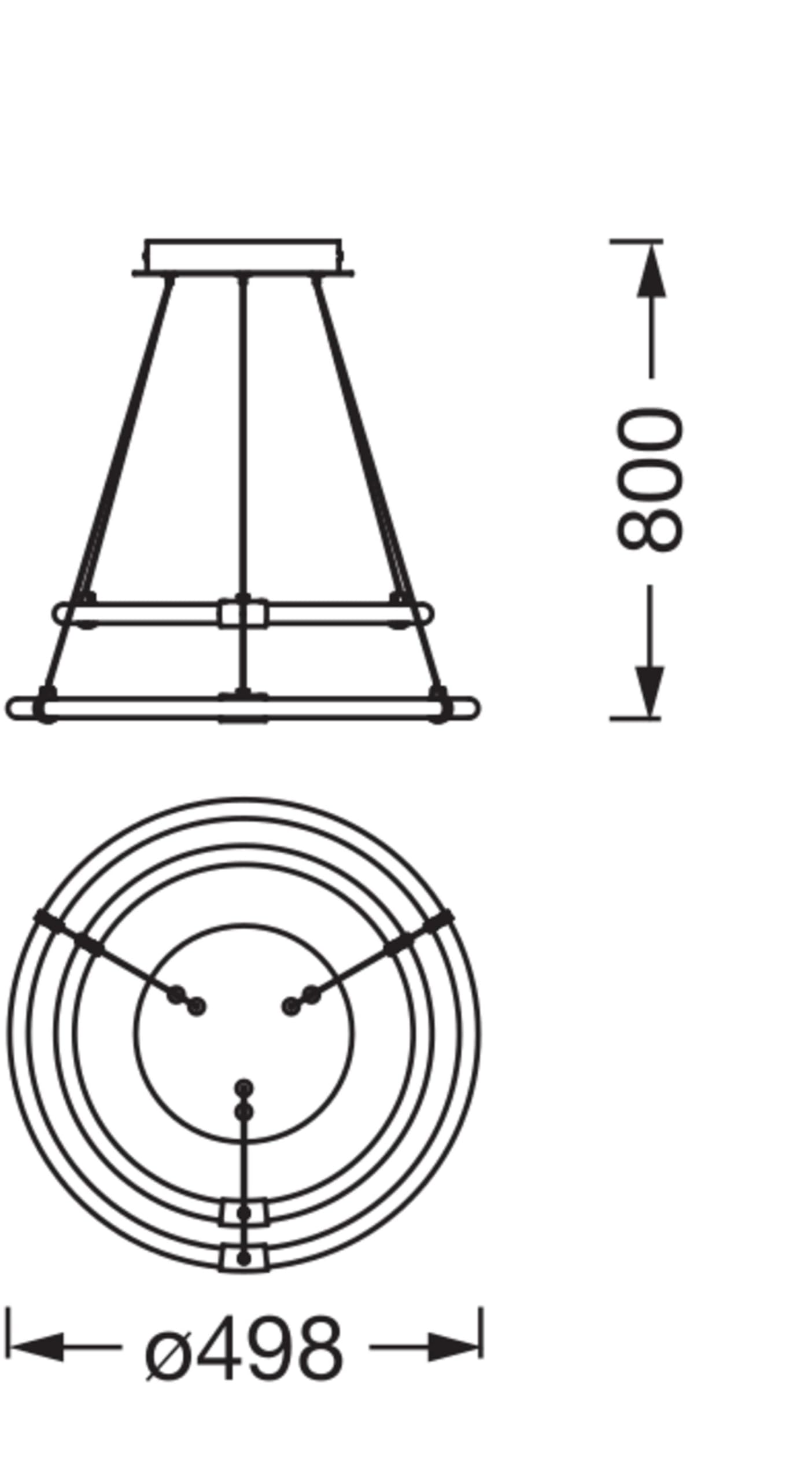Osram Decor Aura - Lampada a sospensione a 2 luci, in policarbonato curvo con LED e filamento, 21 W, 2400 lm, 3000 K, 830 luce bianca calda, dimmerabile, grigio scuro, plastica (PC), 498 mm, IP20