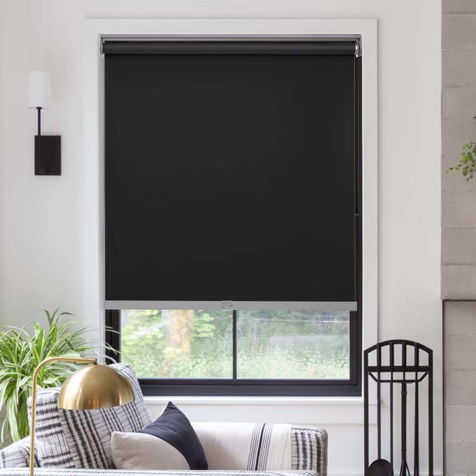 MYshade Free-Stop Cordless Roller Shades for Windows Room Darkening Roller Shades & Blinds Same Color Both Sides Fabric Pull Down Shade for Home