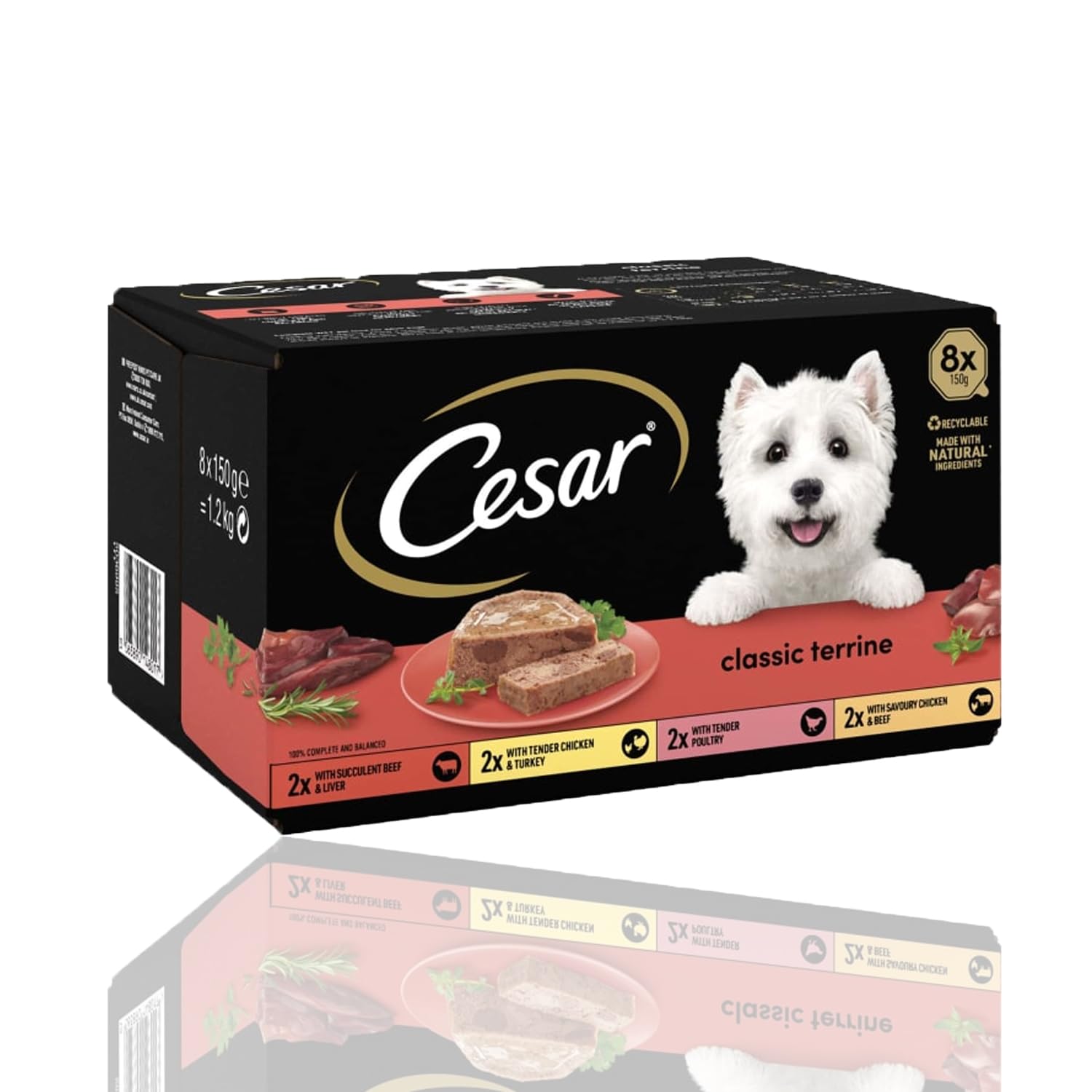 FizporiumClassic Terrine Wet Dog Food, Adult Premium Wet Dog Food, Suitable for Senior Dogs, Mixed Selection, (8 x 150g)