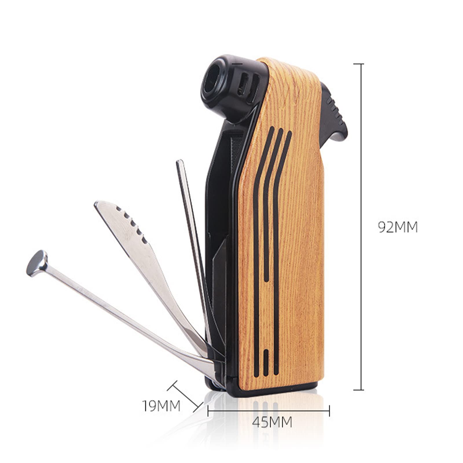 Multifonctionnel 3 en 1 Butane Briquet Torche Rechargeable Jet Flamme Briquet Vintage Coupe-Vent Gaz Cigarette Accessoires Allume-Cigare sans Gaz