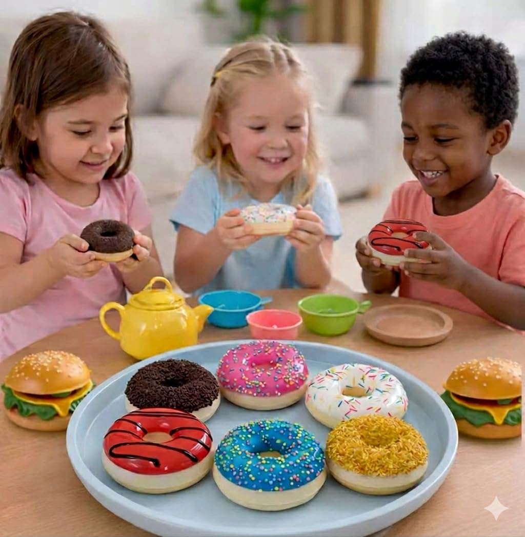 GiftExpress 6 adet Gerçekçi Yapay Oyuncak Donutlar, Kokulu Sahte