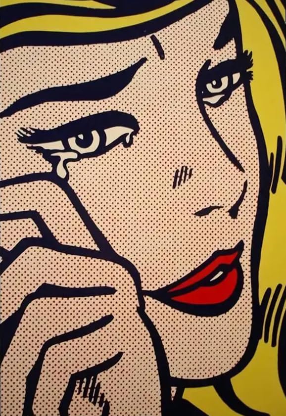XZSFD NBGEA Roy Lichtenstein Póster Impresiones en color Cuadro abstracto de arte de pared《Mujer llorando》Roy Lichtenstein Comics Pintura en lienzo para decoración del hogar 30x50cm Sin marco