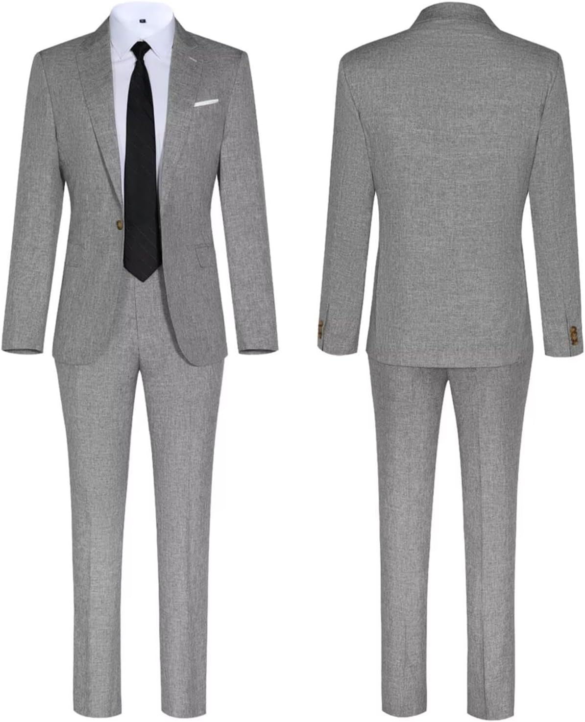 Mens 3 Piece Slim Fit Suit Set Breathable Mens Formal Outfit for Wedding Office Business Party Blazer Pants