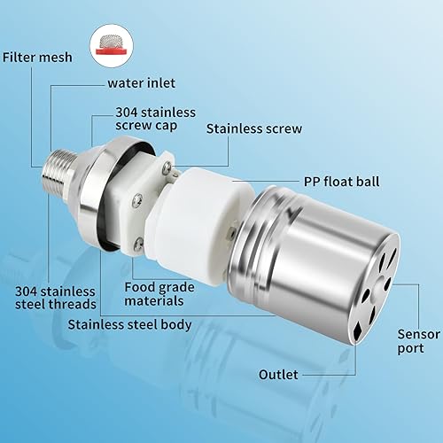 Miniatura 3 de Válvula de flotador Válvula de agua de 12 "34" Válvula de agua de acero inoxidable 304 Control automático de nivel de agua Válvula de flotador Mini