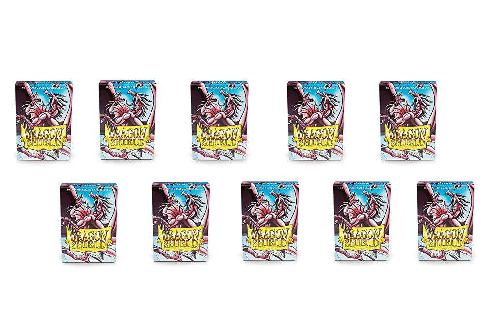 10 Packs Dragon Shield Matte Mini Japanese Pink 60 ct Card Sleeves Display Case