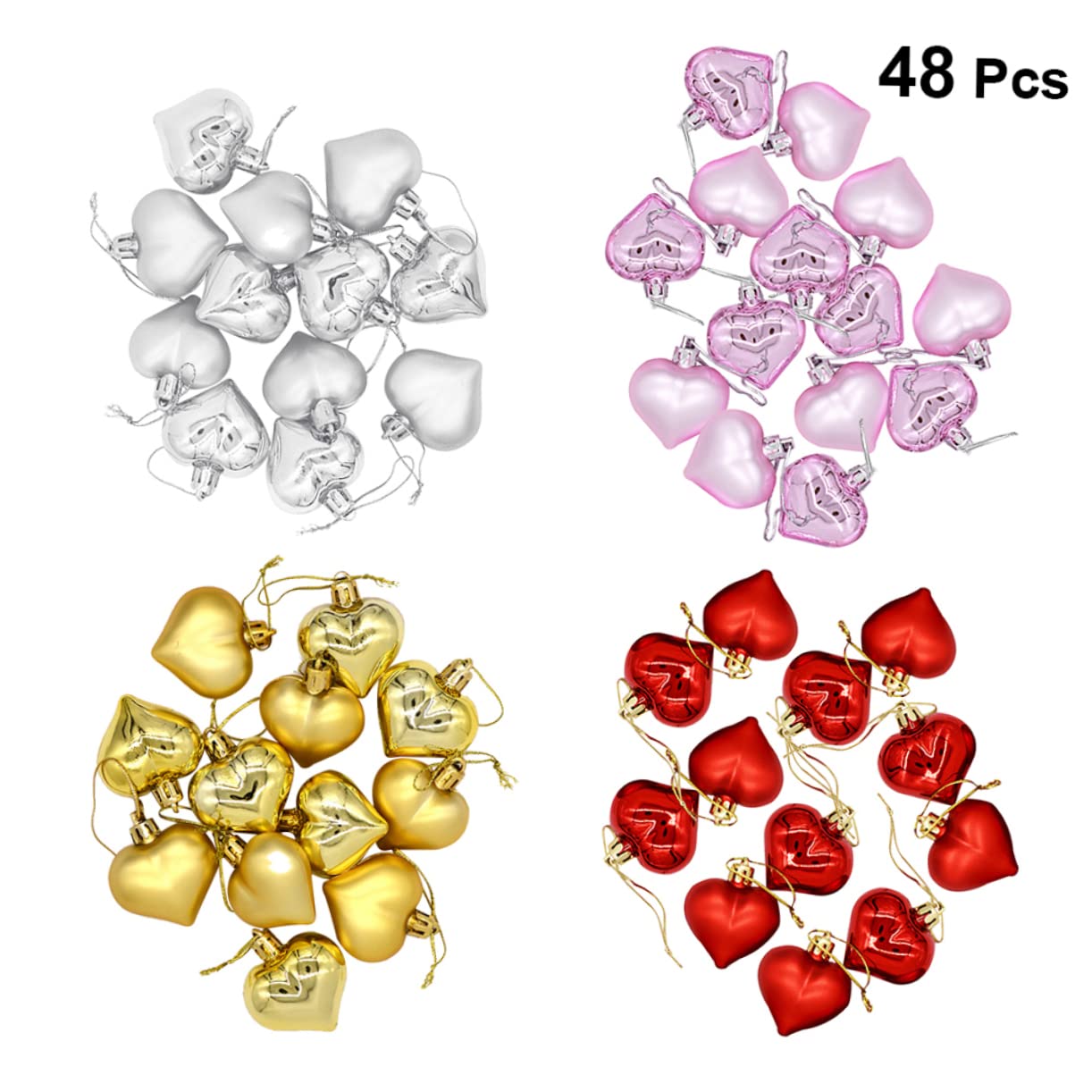 Ciieeo 8 Cajas De Navidad Adornos Colgantes De Corazón para Árbol De Navidad Bola De Navidad para Manualidades DIY Colgante Decorativo Decoraciones para Árboles De Navidad Guirnalda