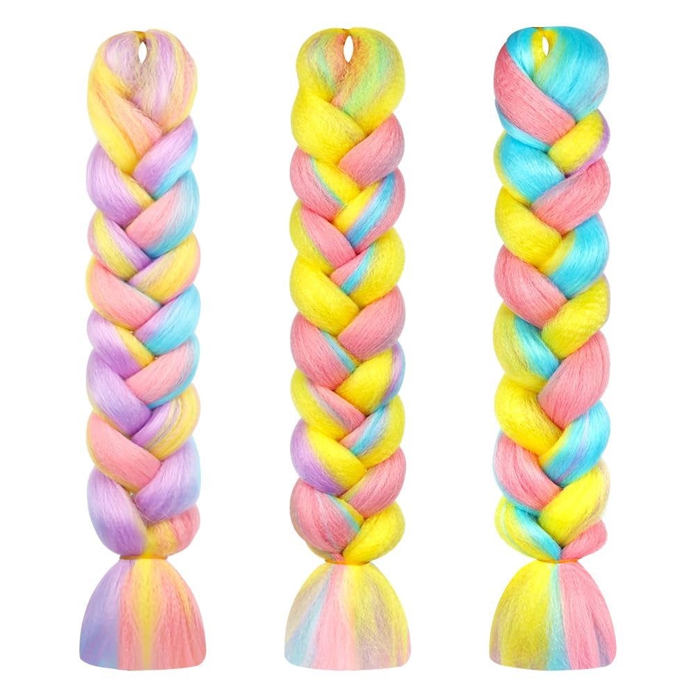 AUYAO Warkocz przedłużenie włosów, 3 szt. Jumbo Braids Meches, przedłużenie włosów z włókna syntetycznego, do szydełka, skręcania