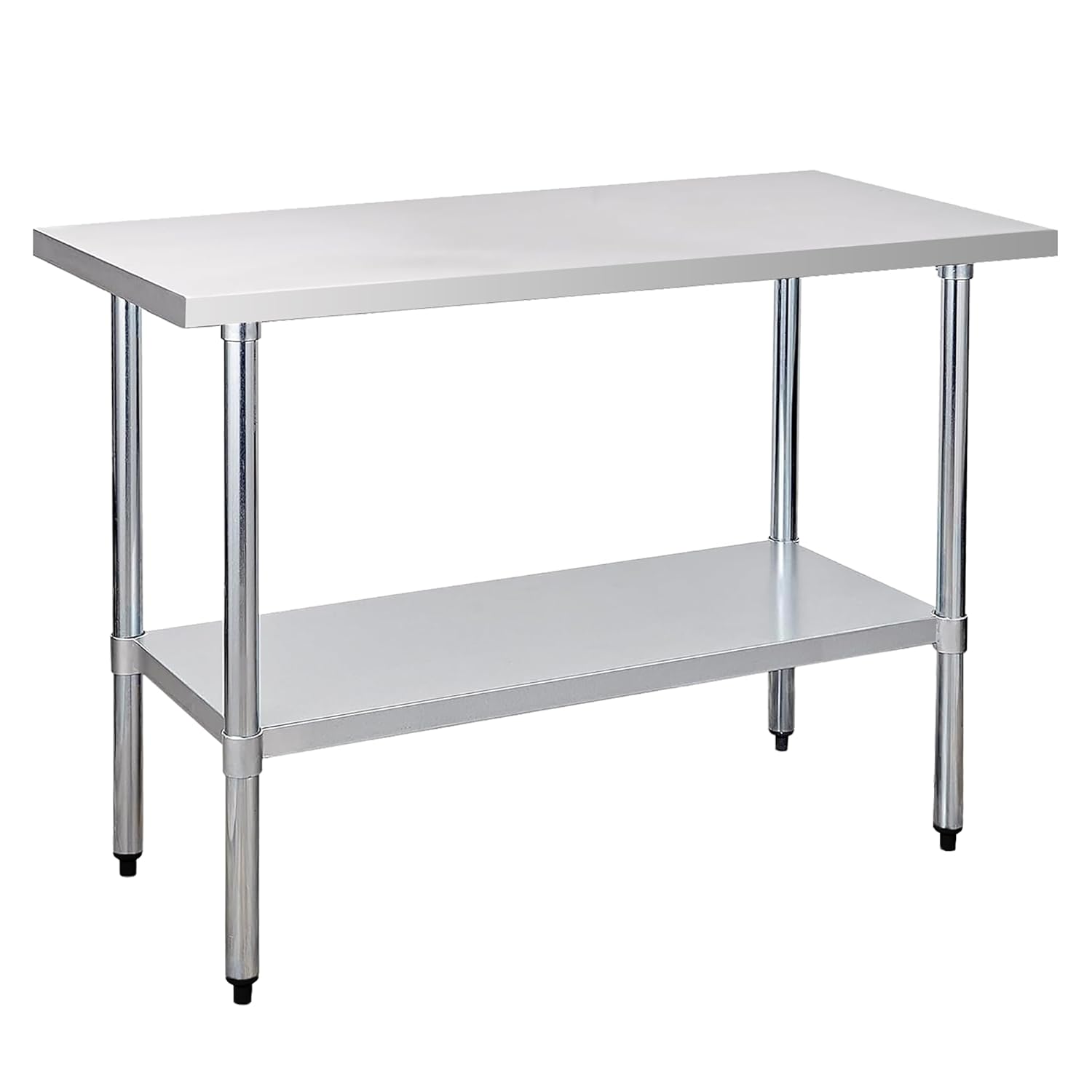COOLCHEF Stainless Steel Work Table 24 x 48 Inch, NSF Commercial Prep Table with Undershelf, Heavy Duty Food Prep Workstation