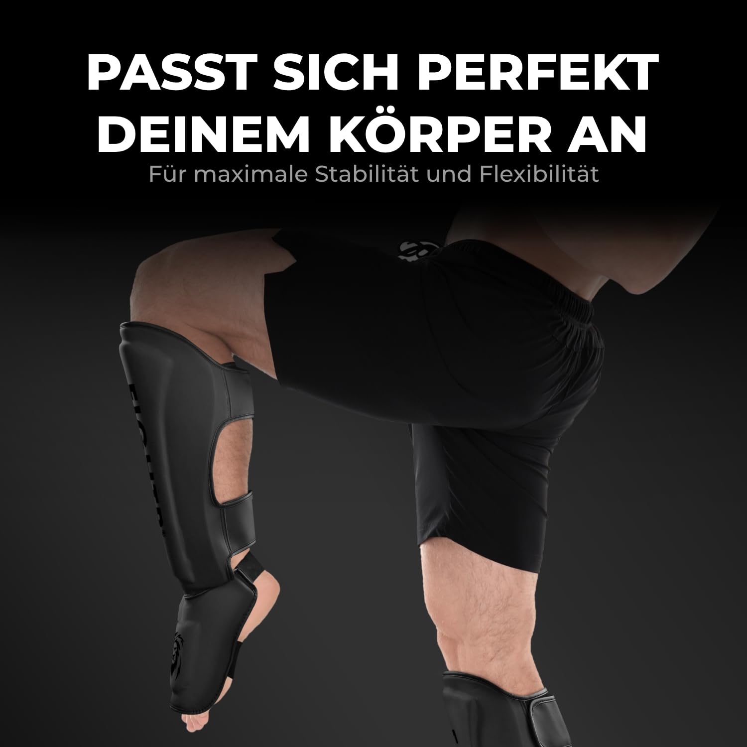 FIGHTR® Profi Schienbeinschoner extra Dick - mit perfektem Sitz und idealer Polsterung | Extra Dicker Schienbeinschutz für Kicks im Kickboxen, MMA, Muay Thai und Kampfsport