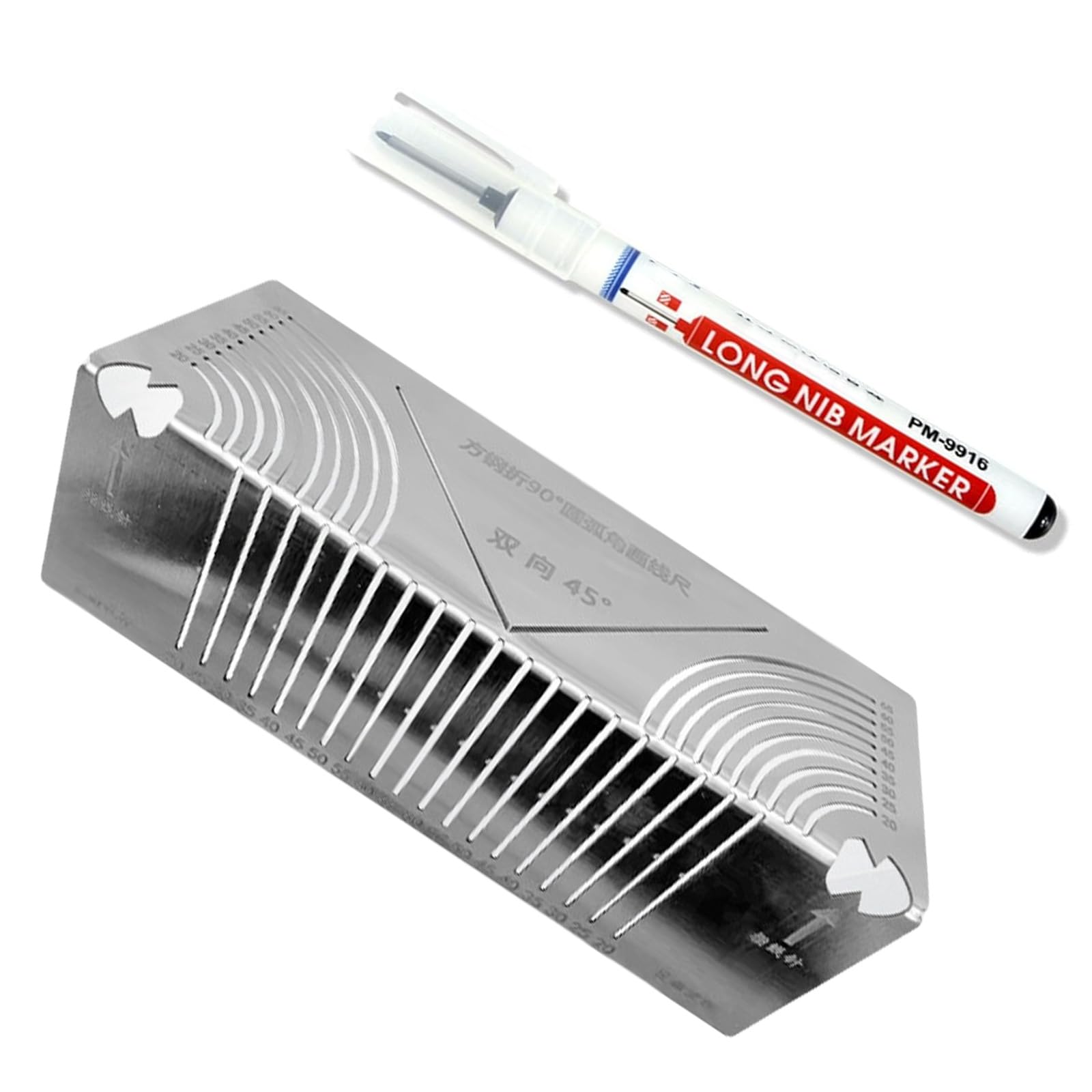 Crffz 20 65 Angles & Arcs Marking Tool Two-Purpose Metal Scriber For Metalworking Welding Engineering And Construction Two-Purpose Metal Scriber Adjustable Angles & Arcs Marking Tool For Metalworking