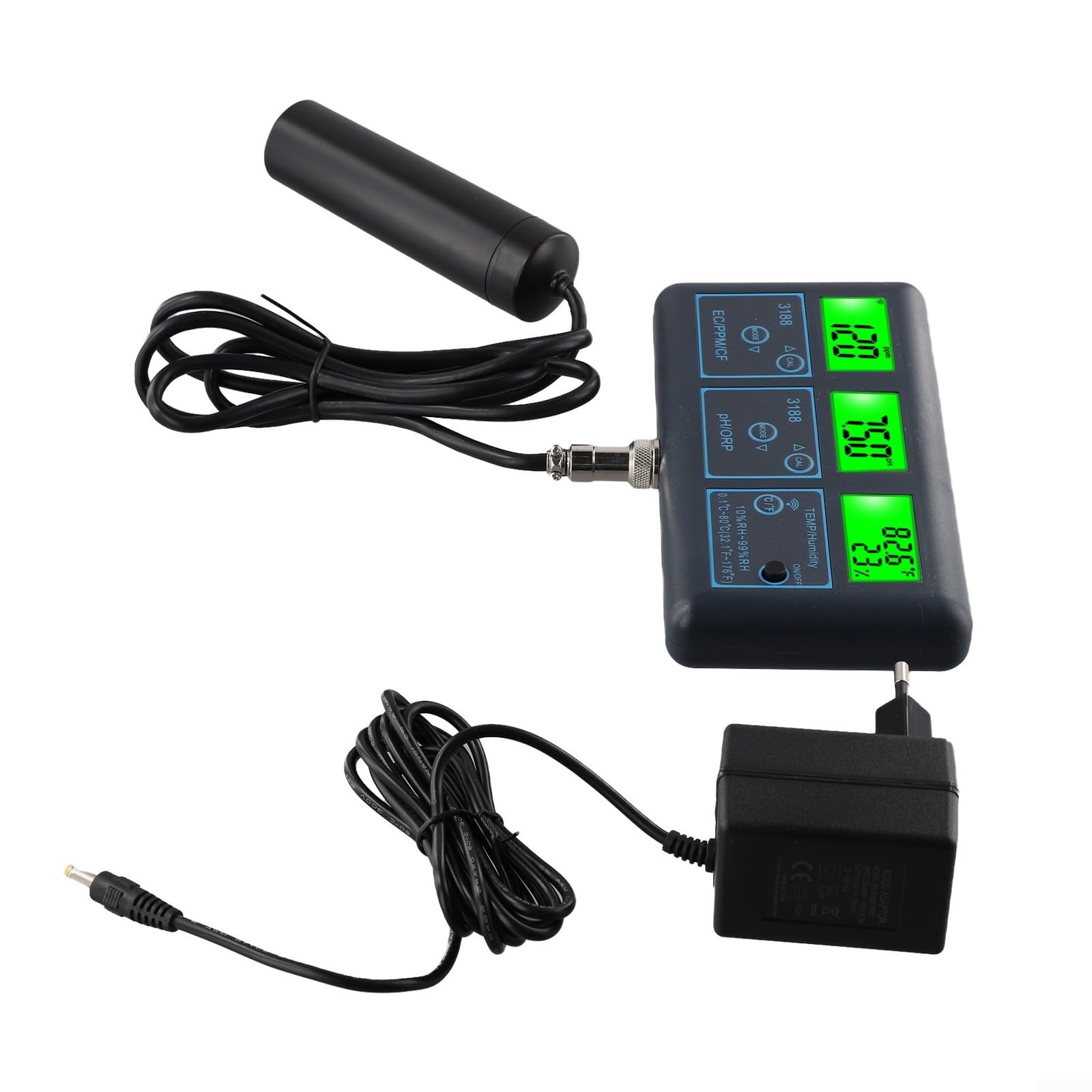 Smart 7 In 1 Wasseranalysator WLAN pH Meter ORP PPM Tester Mit Echtzeitüberwachung Temperatur Luftfeuchtigkeit APP Datenprotokoll Für Fischbecken Schwimmbad Haushalt Aquaristik Zubehör EU Steuerung