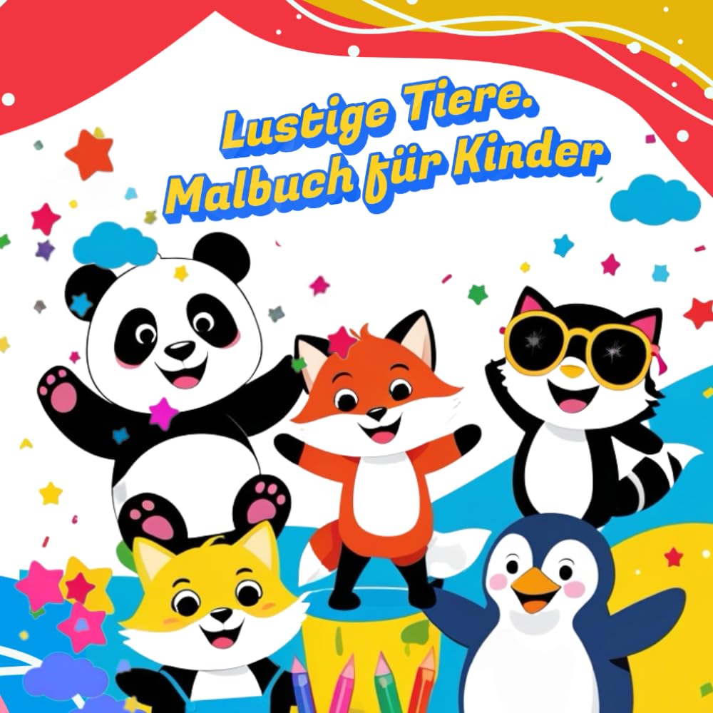 Lustige Tiere. Malbuch für Kinder: 50 Niedliche & Lustige Tierillustrationen!