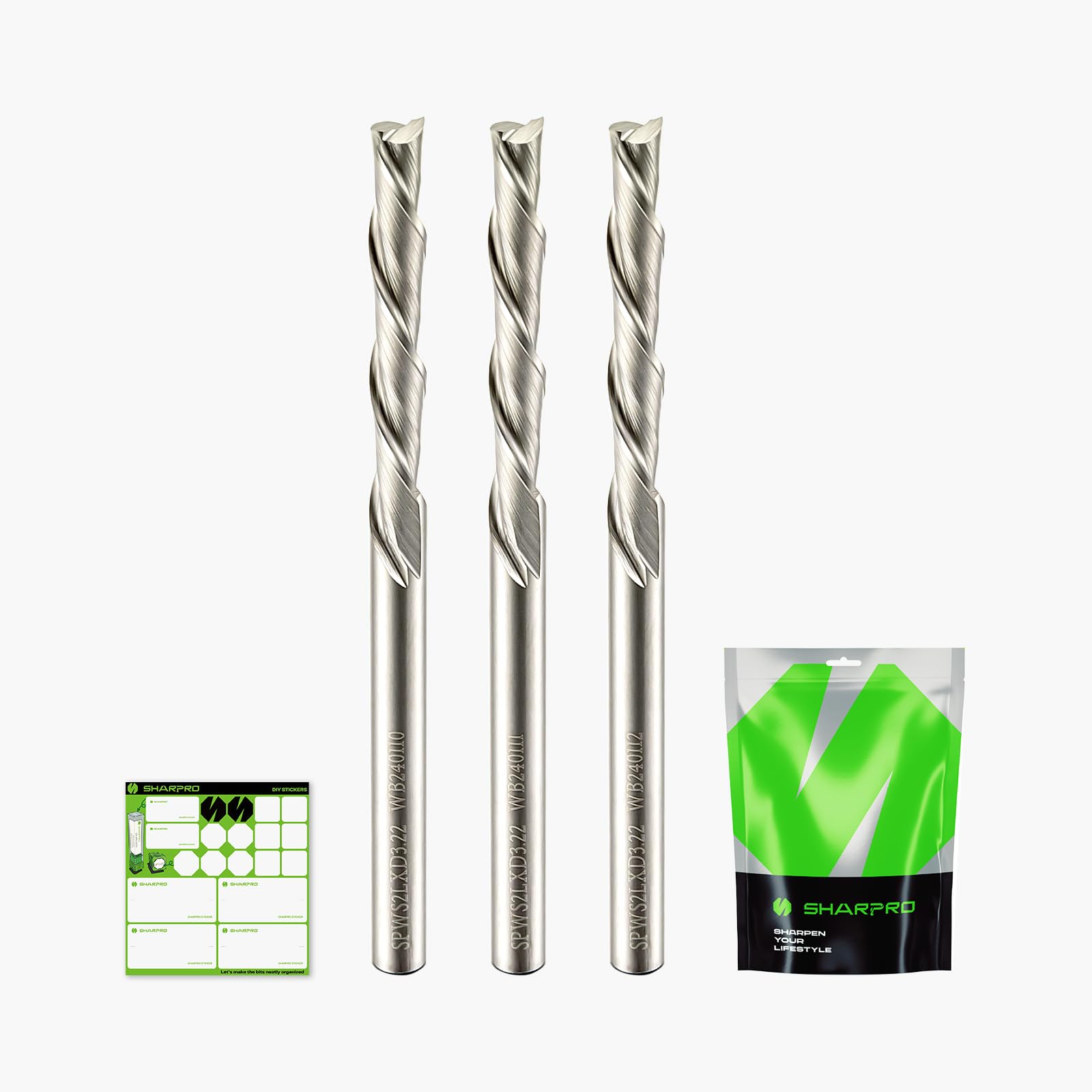 Downcut frez spiralny, 1/8", średnica cięcia 1/8", z litego węglika spiekanego, do cięcia drewna, wpustu, rzeźbienia