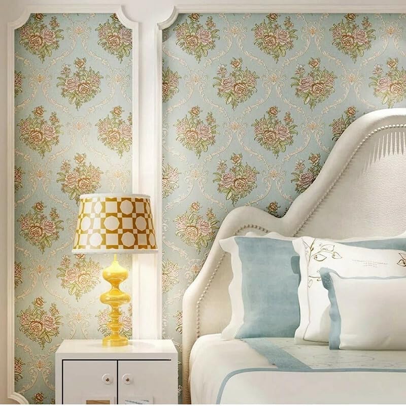 Image of SARVATRAY Self-Adhesive Wallpaper - Oil Proof Heat Resistant Kitchen Stickers, Wall Stickers, 1.5 X 9.5 SQ FT(3 M Floral Pista WS)