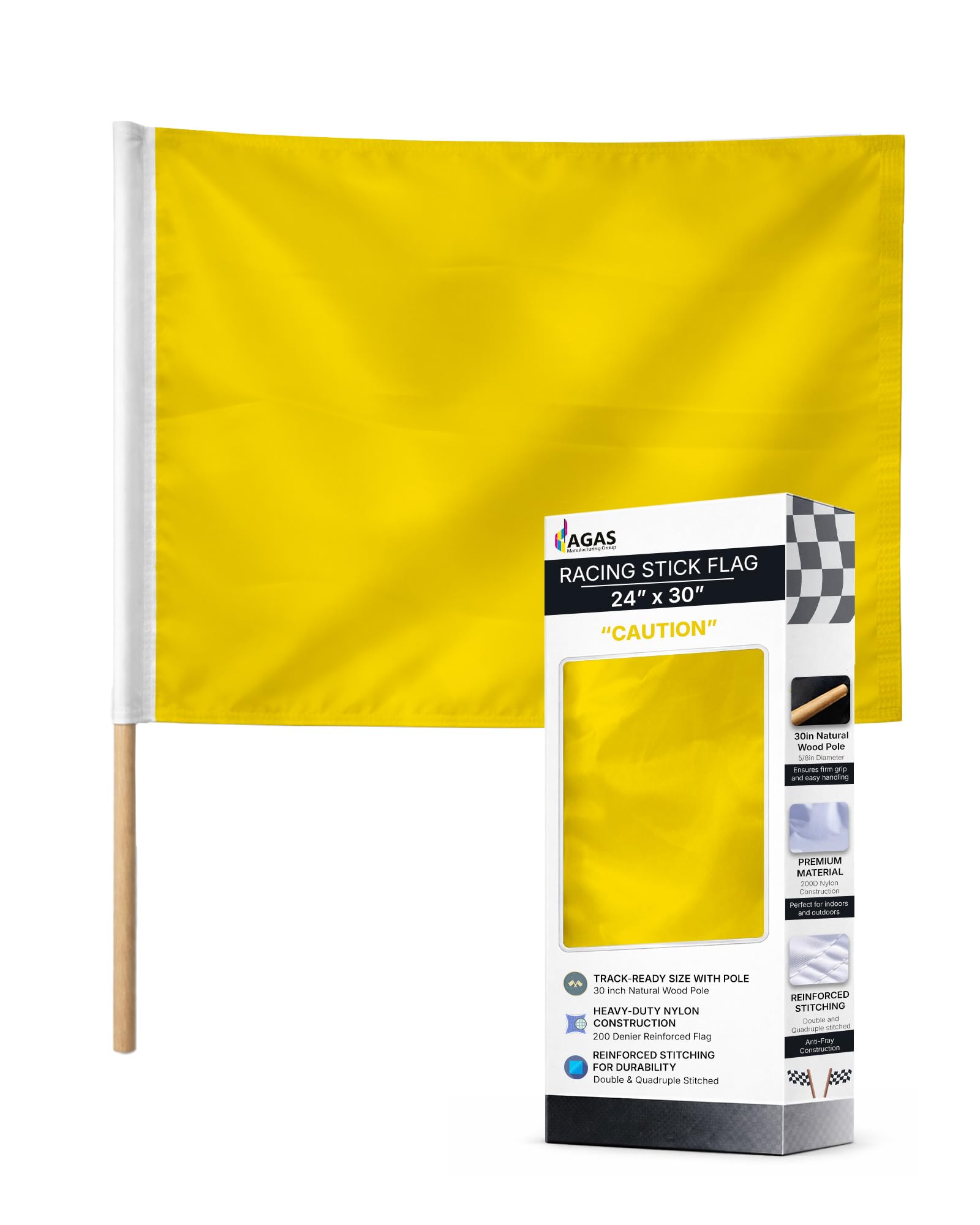 Amazon.com: AGAS Yellow Racing Flag Caution Stick Flag 24x30 inch