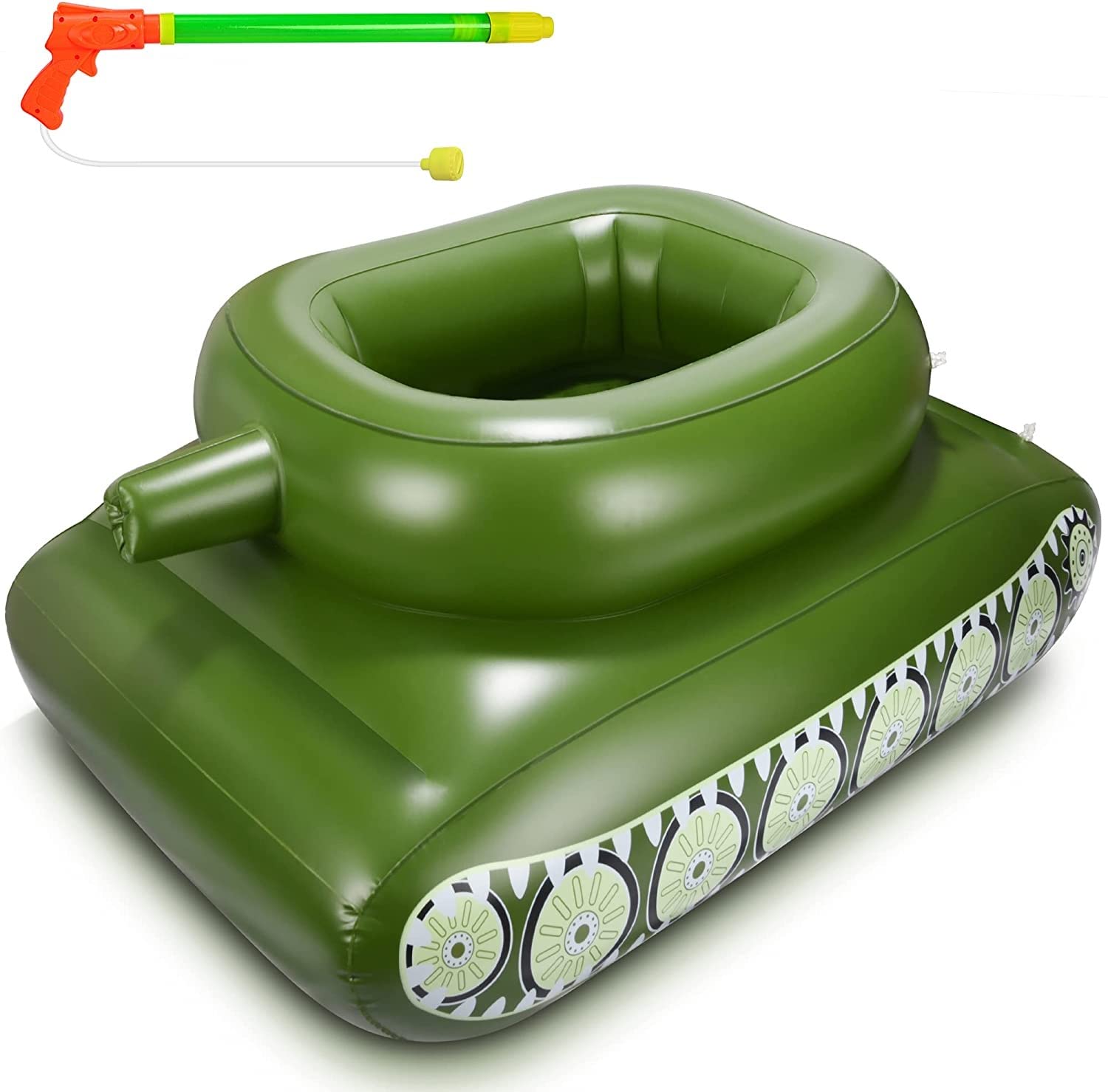 2025 Upgrade Air Mattress Pool Kids Tank Swim Ring, Inflatable Tank Hammock Inflatable Boat Pool Toy with Squirt Gun, Pool Tank Type Water Spray Ring, for Kids Adults(Child)