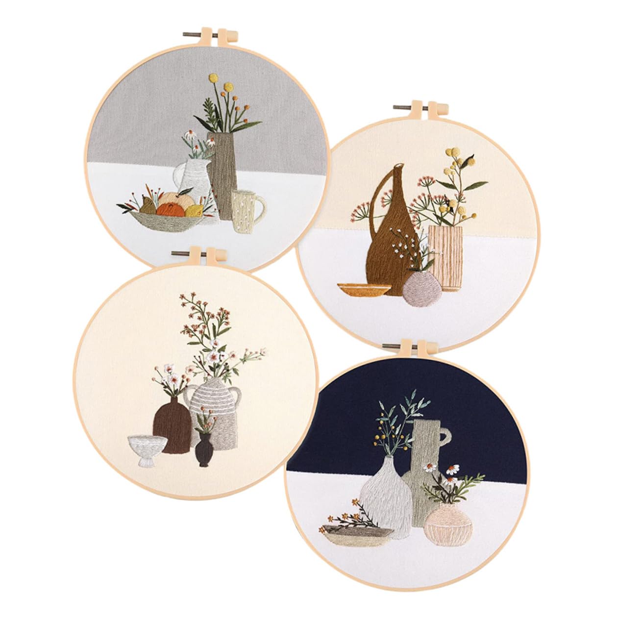 Lurrose 4sets Filo per Ricamo e Fai da Te per Principianti e Decorazione d Interni