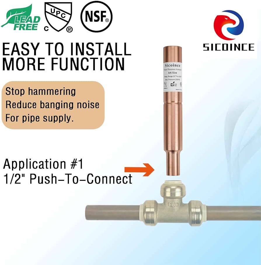 Sicoince Water Hammer Arrestor 1/2 Inch Thread Stop, 49 OFF