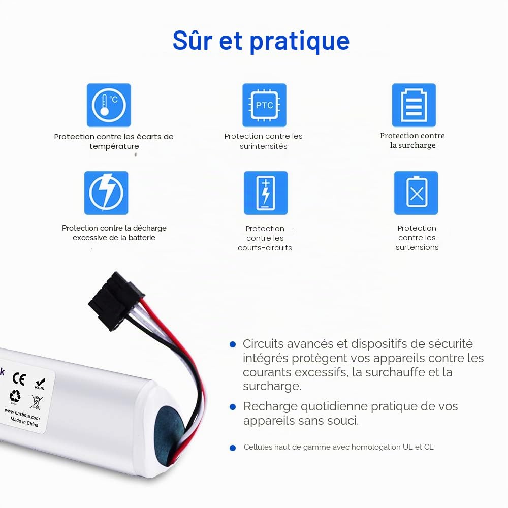 NASTIMA Batterie Li-ION de Remplacement Compatible avec Neato Botvac série D D85, D80, D75 Botvac 70e, 75, 80, 85