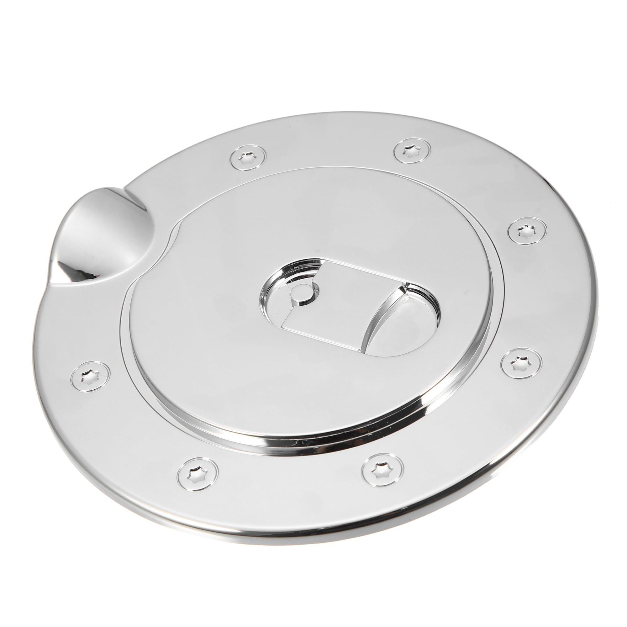 Partuto Chrome Plated Fuel Tank Door Cap Cover - Car Decoration Gas Tank Door Trim - for Cadillac Escalade 2002-2005 Plastic Silver Tone - 1 Pc