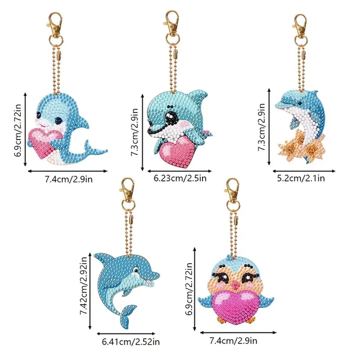 Kit Peinture Diamants Enfants - 8 Porte-clés Animaux DIY, 1000+ Strass, Activité Créative Pour 4-10 Ans