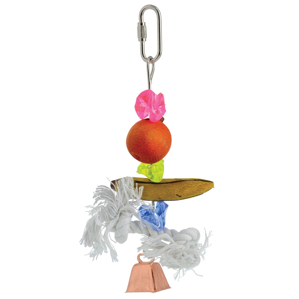 Penn-PLAX Bird-Life Fruit Kabob Bird Toy with Bell – Various Textures, Materials, and Colors – Great for Parakeets and Other Small Sized Birds – Small