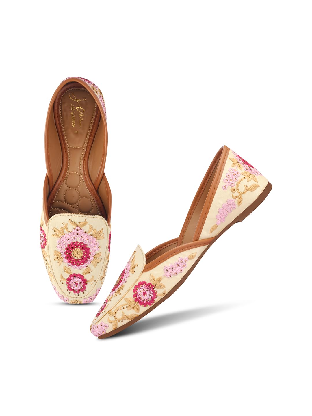 Women's Designer Embroidered Jutti | Handcrafted Pearl & Bead Work | Traditional Ethnic Footwear for Weddings & Festive-image-21
