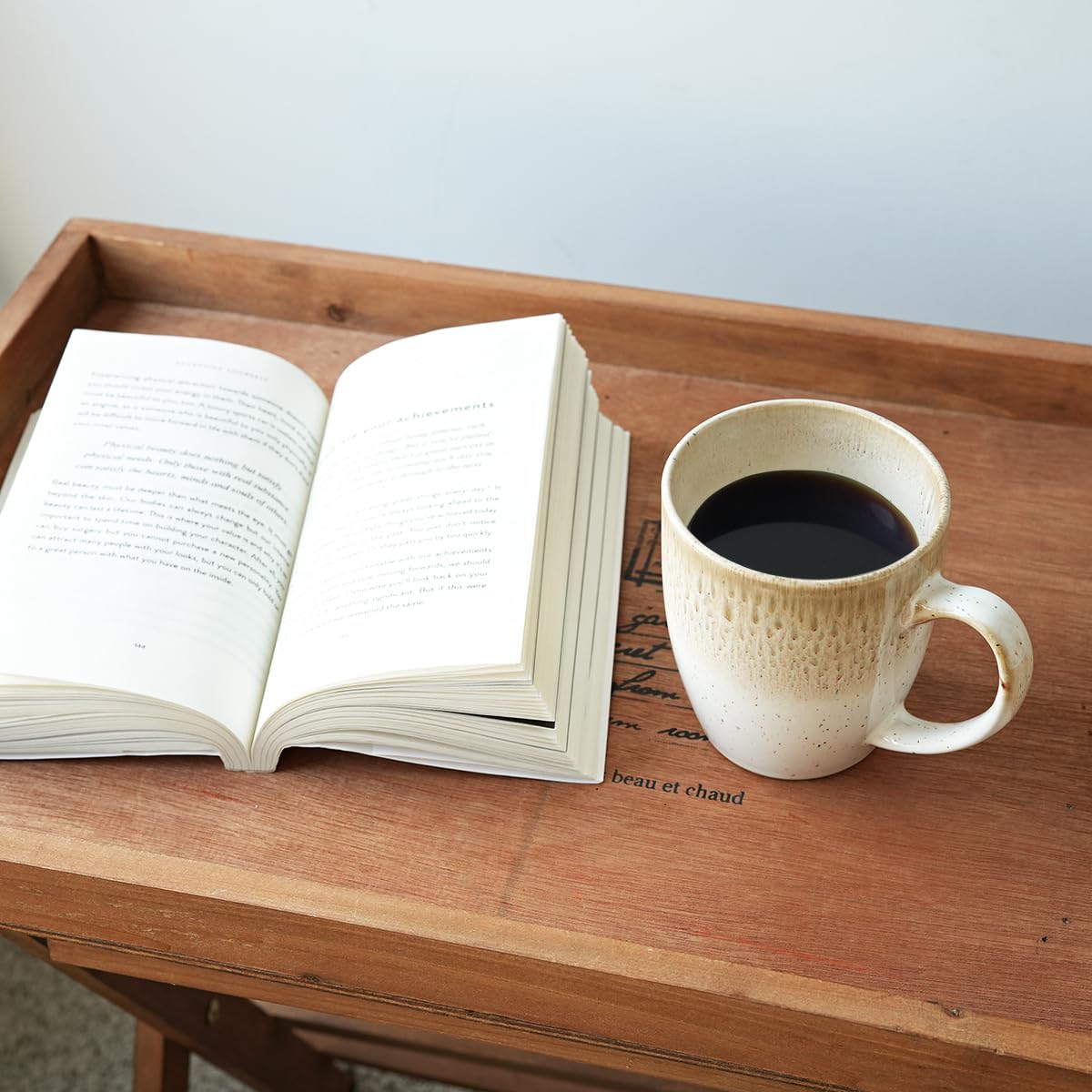 Bosmarlin Ceramic Coffee Mug Set of 4, 17 Oz, 4 Colors to Choose, Tea Cups, Dishwasher and Microwave Safe, Reactive Glaze (Brown) - Image 5