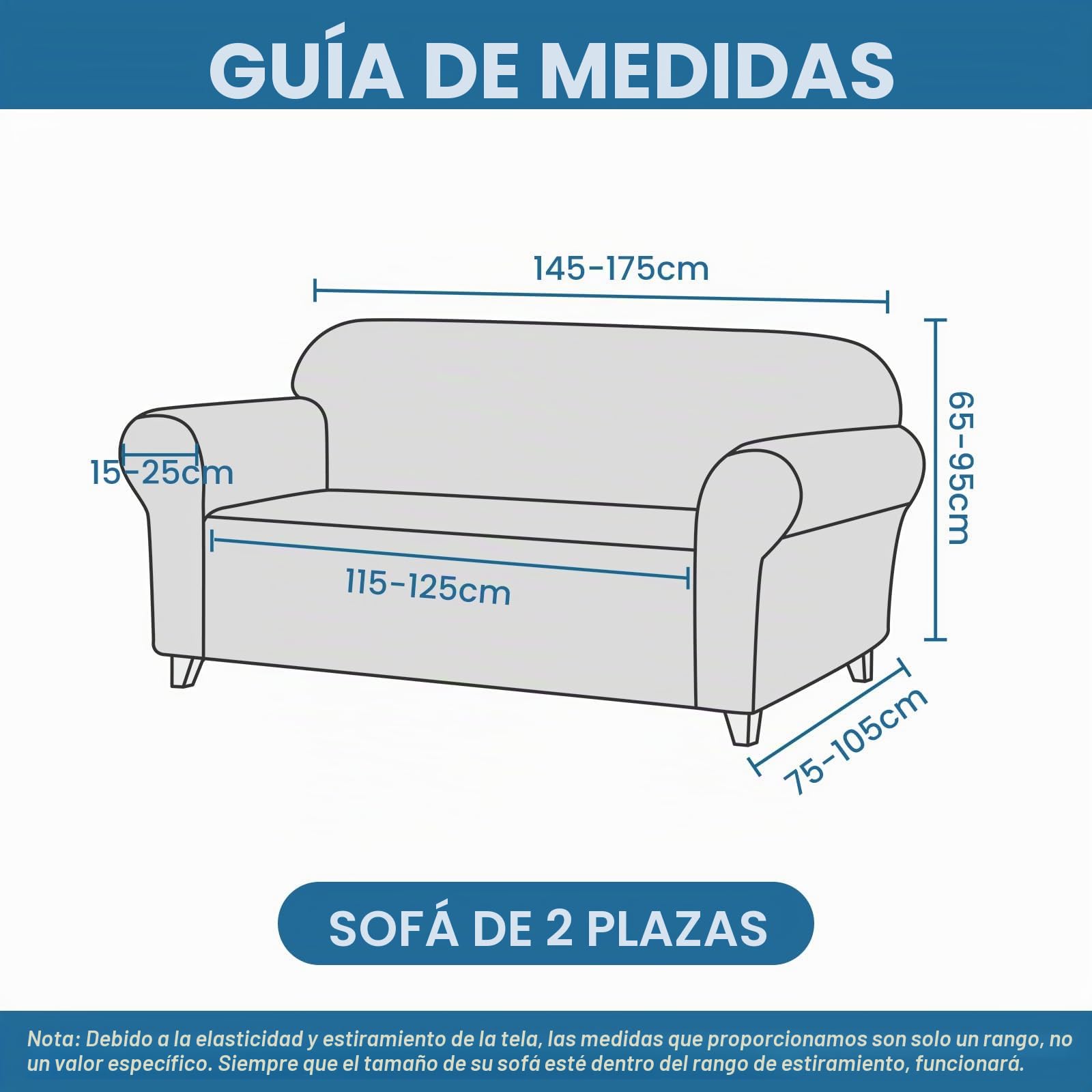 Ystyle Elástica Funda Sofa 2 Plazas, Universal Fundas De Sofa con Reposabrazos, Couch Cover Antiarañazos Antideslizante, Protector Sofa Antimanchas Ajustables, Anti Perros Gatos Caqui