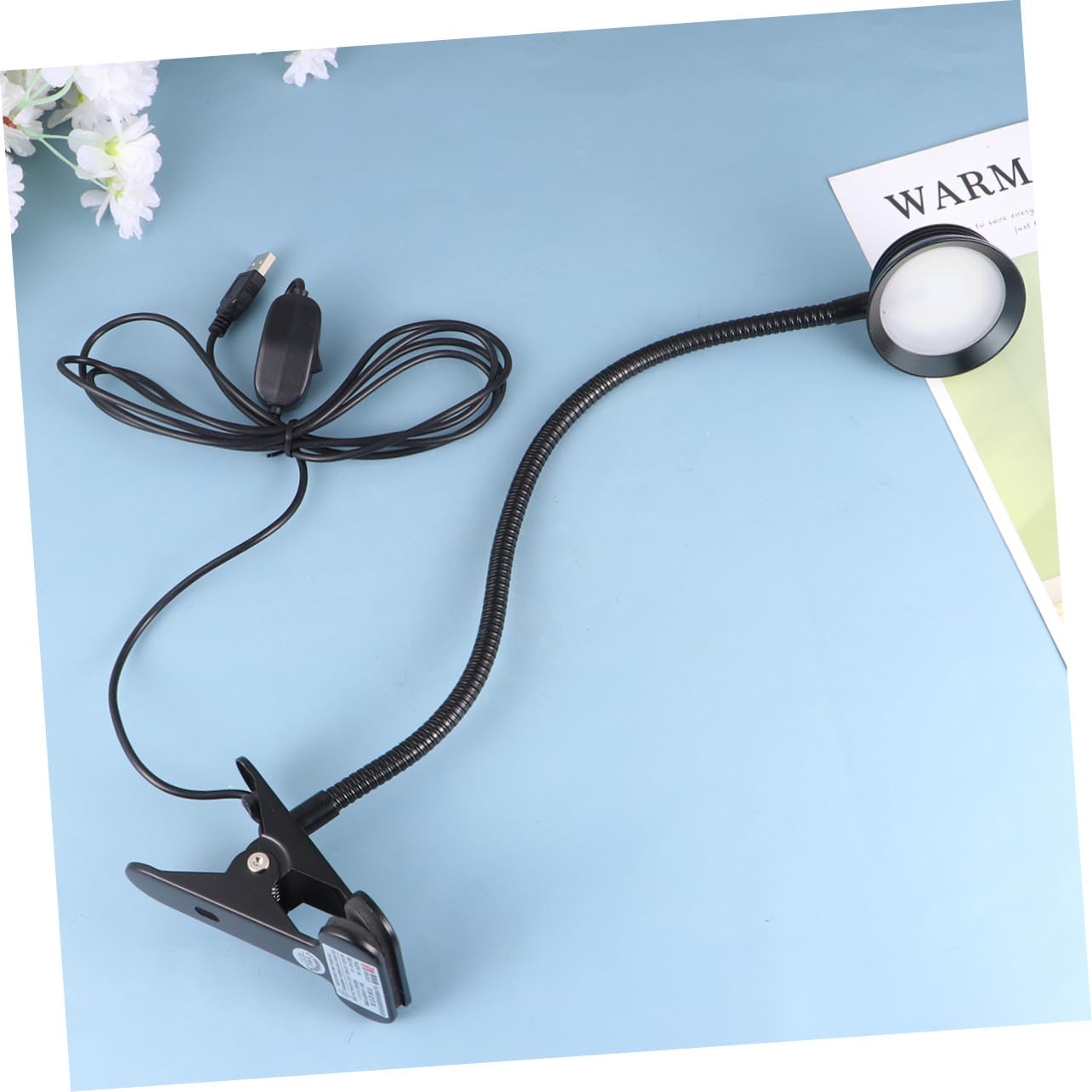 Lampada Clip LED da Lettura 4w 6w Collo Flessibile Nero