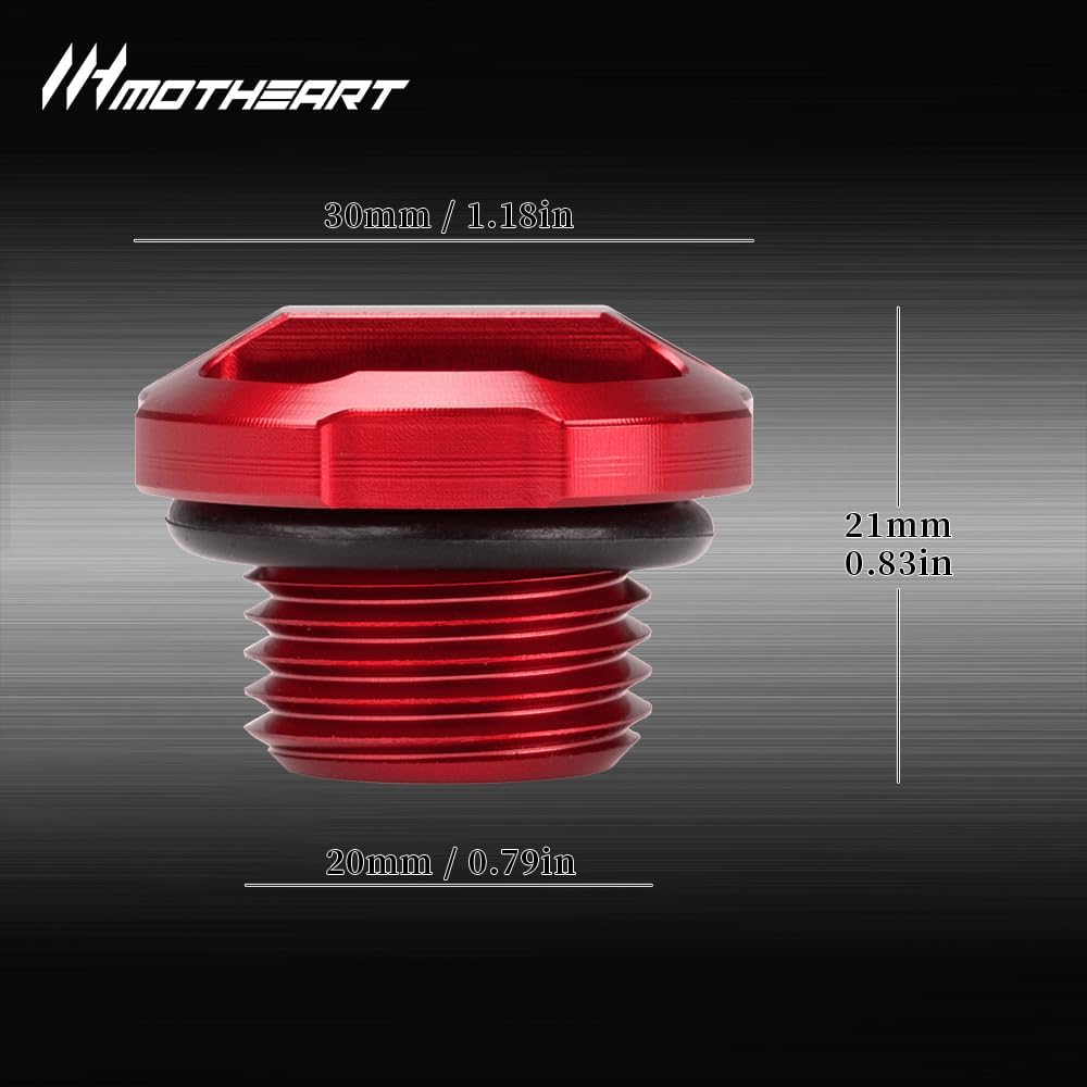 Motorcycle Engine Oil Filler Cap M20x2.5 For CB500F 2013-2026 CB500X/CBR500R 2013-2026 CB500Hornet 2024-2026 Replacement OEM Oil Cap Anodized Aluminum Accessories (Red)