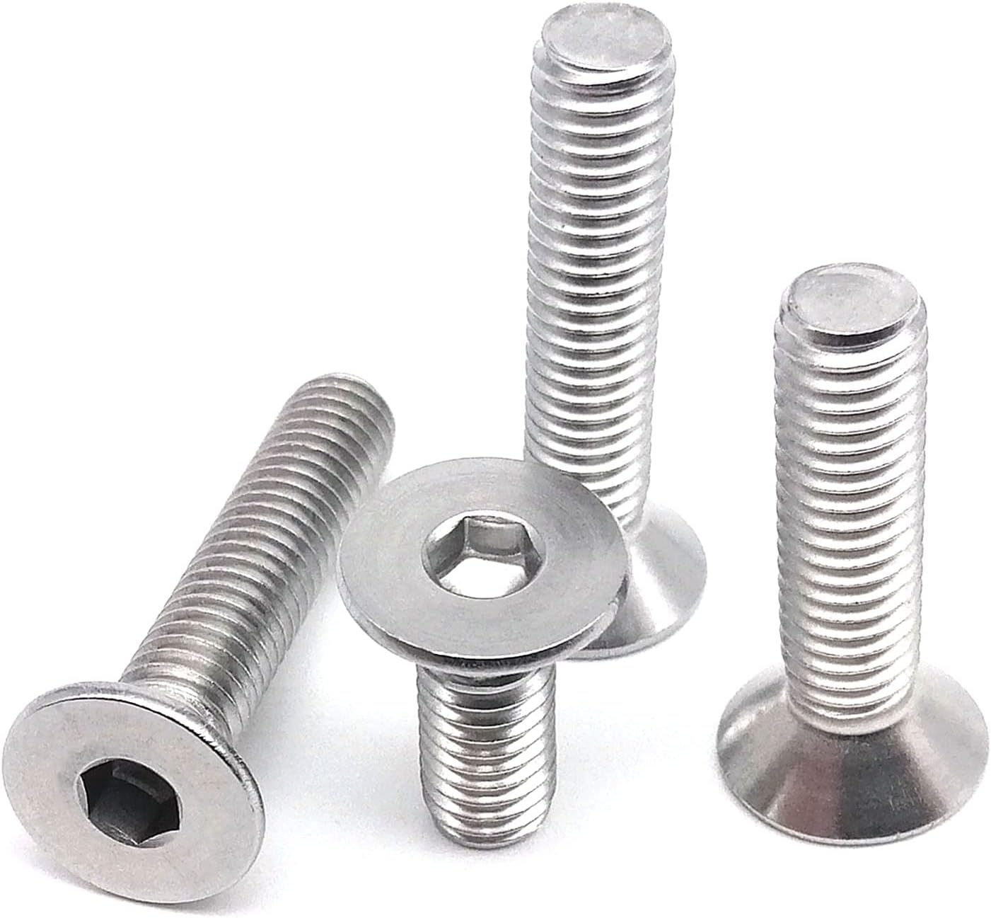 TS-SCREW, 5/10/50Pcs M1.6 M2 M2.5 M3 M4 M5 M6 M8 304 A2 Stainless Steel DIN7991 Hexagon Hex Socket Head Flat Countersunk Allen Bolt Screw (Color : 14mm_M2.5 (50pcs))