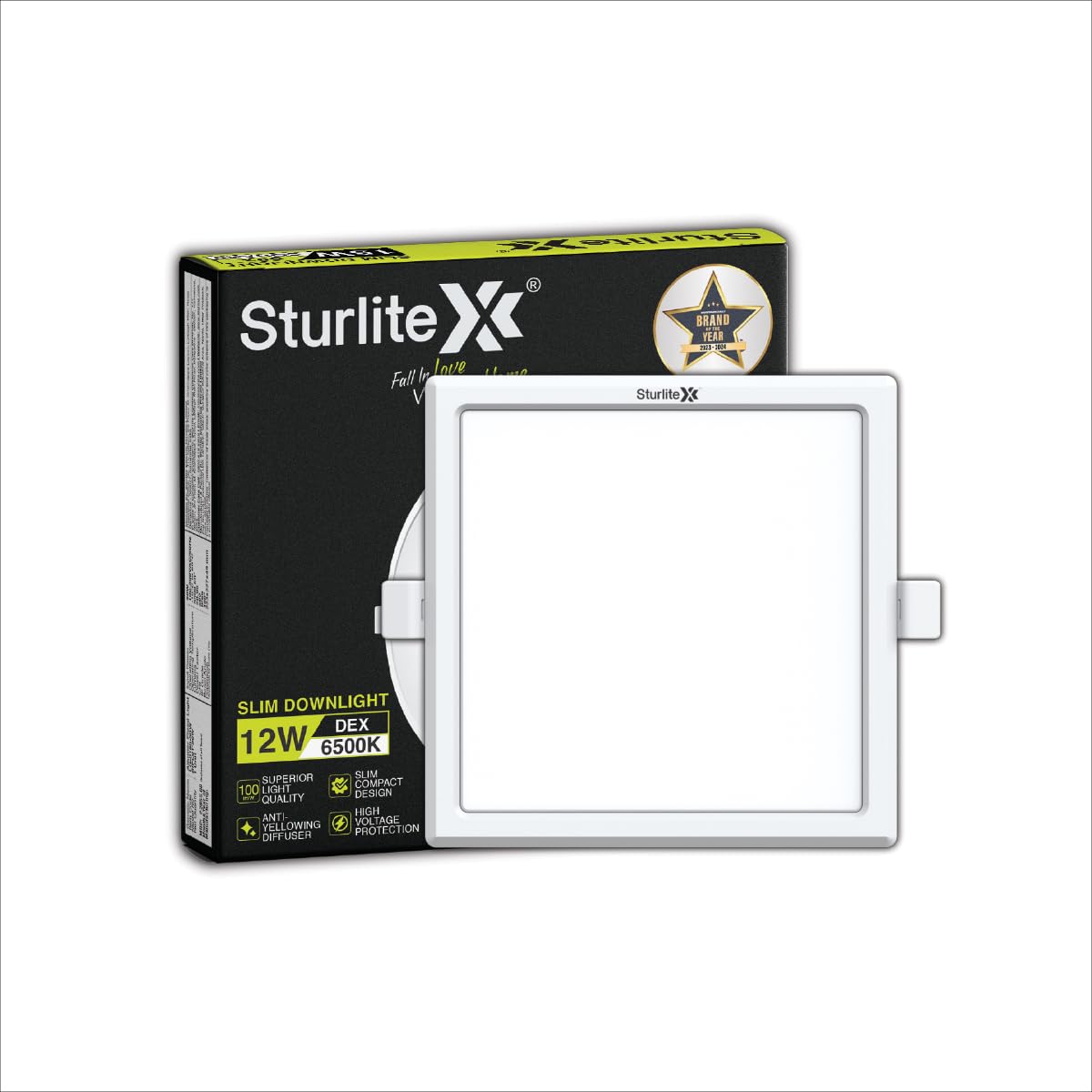 Sturlite Dex 12W Square LED Downlight| Cool White Color Temperature| 1200 Lumens with CRI Tech for Various Ceiling Types and Rooms - (Pack of 1) (B0CR1DWRCK) Amazon Price History, Amazon Price Tracker