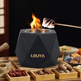 LEUYA Table Top Fire Pit Bowl- Bio Ethanol Table Top Fire plce Smokeless Mini Fire Bowl Heater, Portable Personal Fireplace for Outdoor & Indoor Use
