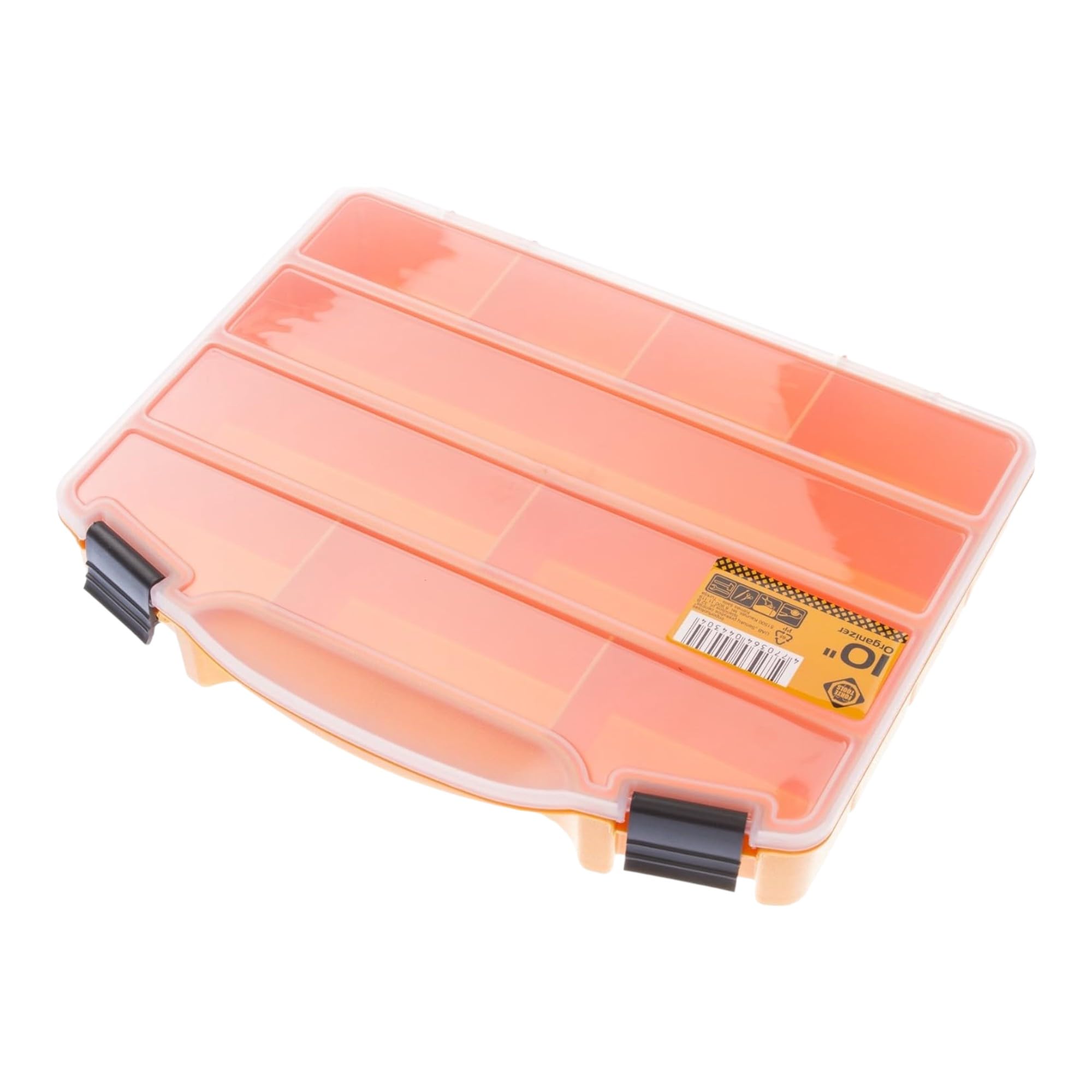 Box ORG-10 - Organizer per piccoli pezzi (000051144705), 251 x 200 x 44 mm, con 10 scomparti per unghie, viti, tasselli, utensili manuali