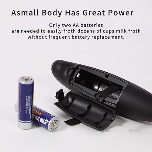 Miniatura 8 de Karangrad Espumador de leche de mano con soporte, utiliza baterías, mini espumador eléctrico para café, café con leche, capuchino, chocolate