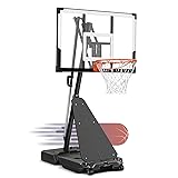 WIN.MAX Basketball Hoop Outdoor with 44 Inch Backboard and Larger Base, Portable Basketball Hoop Goal System 4.9FT-10FT Adjustable, for Youth/Adults in Backyard/Driveway 44" Backboard Deep Black