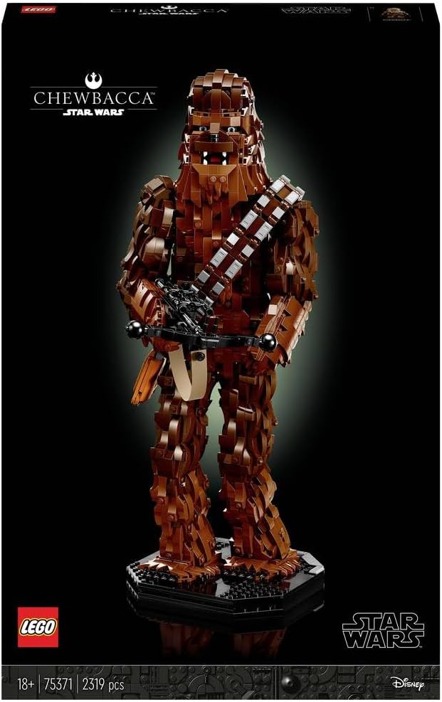 75371 Star Wars Chewbacca Wookie Figure with Bow Tensioner, Mini Figure and Info Board, Return of the Jedi Knights, Model Kit for Adults, Christmas Gift for Men and Women
