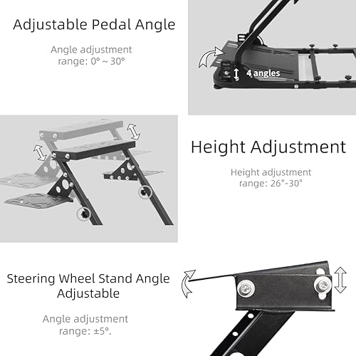 Miniatura 2 de Marada Wheel Stand and Flight Sim Stand Compatible with Thrustmaster HOTAS WARTHOG, Logitech G25 G27 G29 G920 Adjustable Foldable