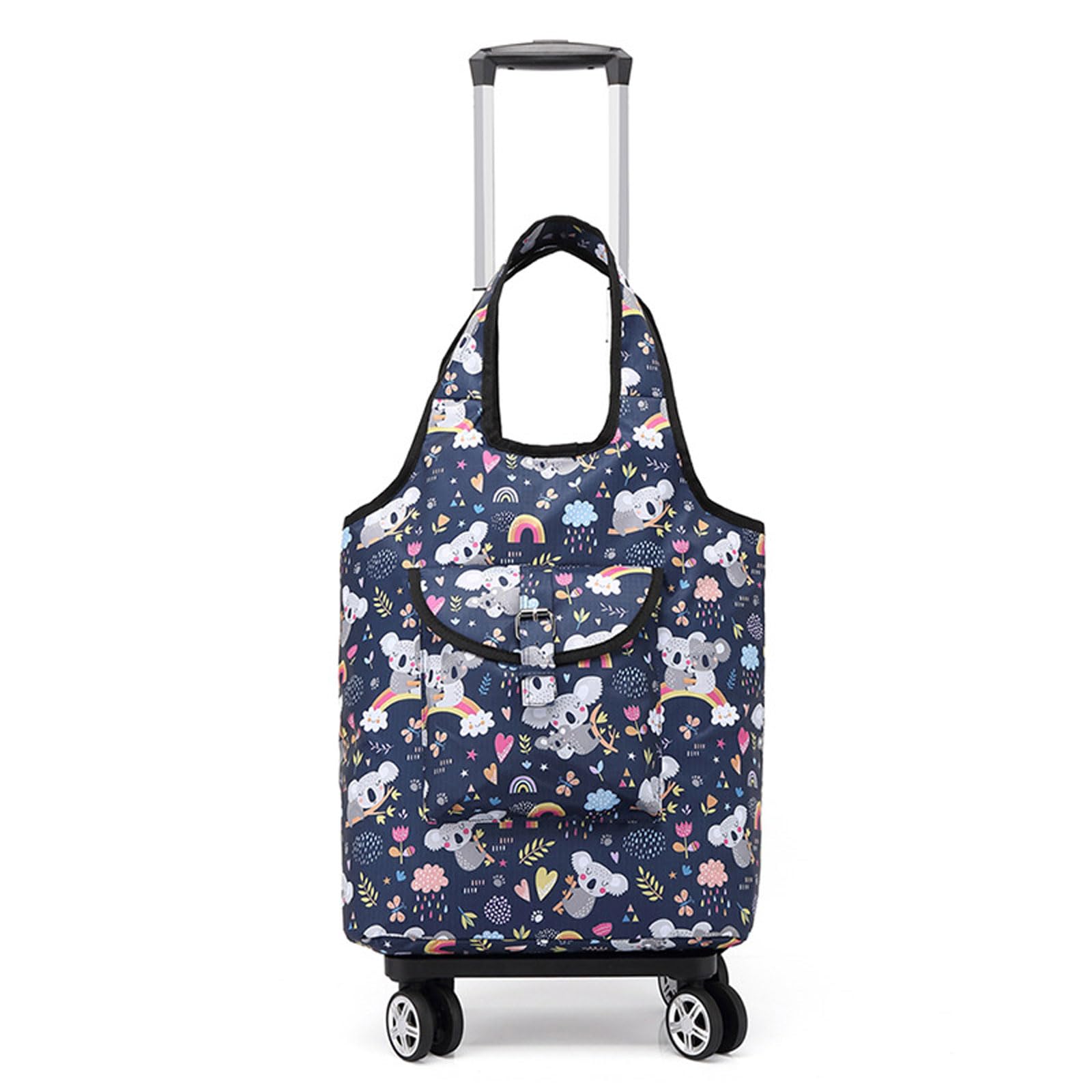 Carrito de compras plegable con ruedas duraderas y aislamiento térmico, bolsa de carrito 2 en 1 para comestibles, viajes y actividades al aire libre