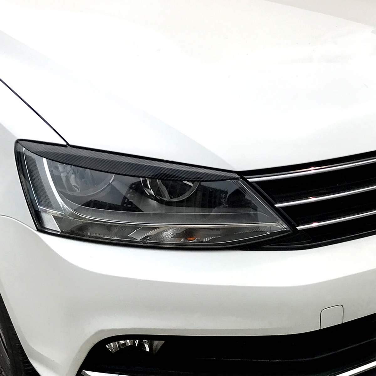 Fit for MK6 Sagitar NCS 2010 2011-2018 ABS Headlight Eyelids Eyebrow Trim Cover Sticker Car Accessories(Carbon Look)