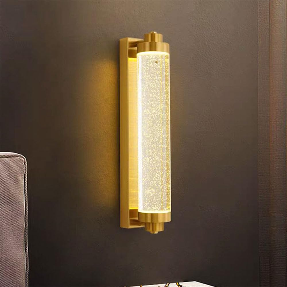 MYUYEE Crystal Bubble Column Wall Sconces,Luxury Wall Light Fixtures,Indoor Led Wall Lamp,16W Dimmable Wall Lighting For Living Room Bedroom Bathroom Hallway Doorway Stai