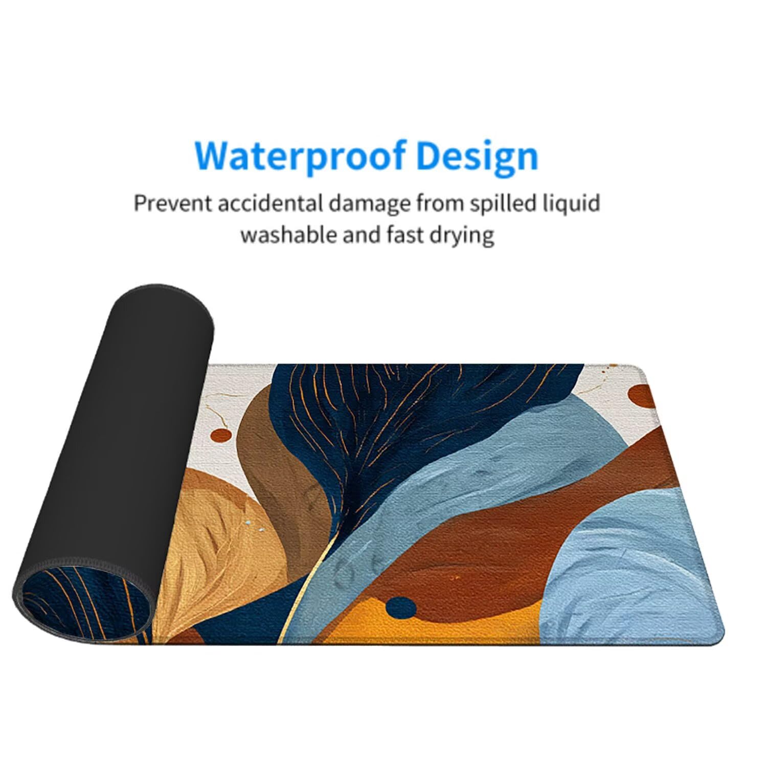 Abstrakcyjna podkładka pod mysz pod mysz pod mysz do gier XXL 1200 x 600 x 3 mm podkładka pod mysz gumowa liście duża podkładka pod mysz dla graczy akcesoria PC antypoślizgowe i wodoodporne, do