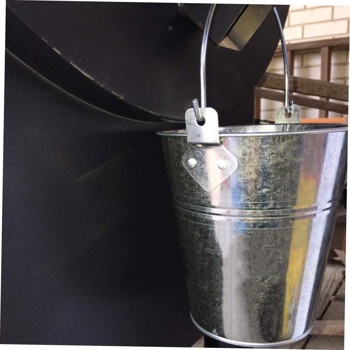 Secchio Grasso Barbecue in Ferro Argento, Set 10 Pezzi | Raccoglie Colature, Mantiene la Griglia Pulita, Facile da Trasportare, Adatto a Festa in Casa e Bbq