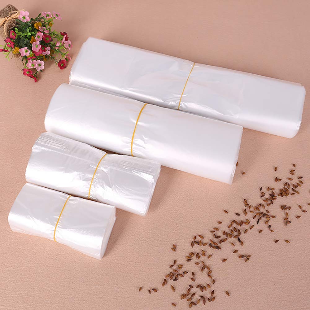 FSSTUD 100 PCS Transparent Sachets en Plastique Sac de Shopping Sacs avec Poignée 24cm